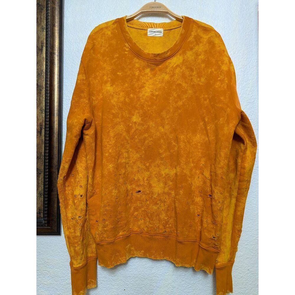 Cotton Citizen sweatshirt distressed orange color